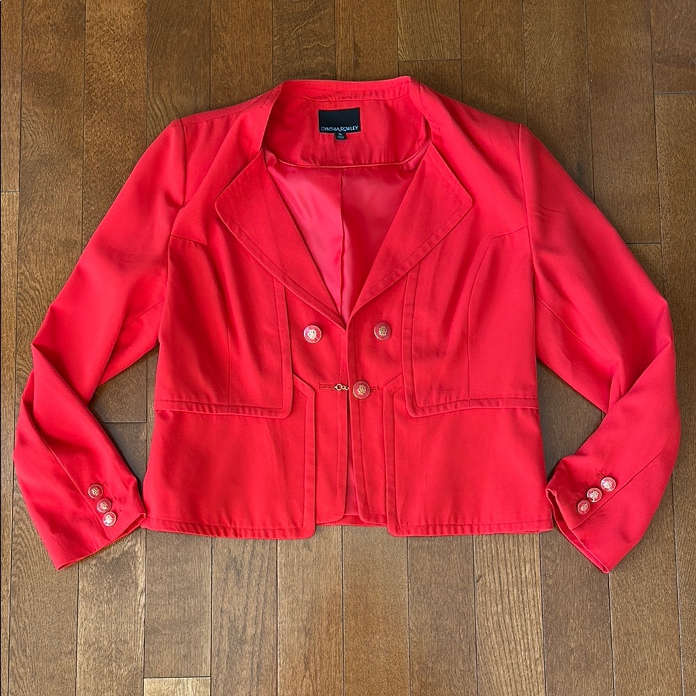 Red Double-Breasted Women's Jacket